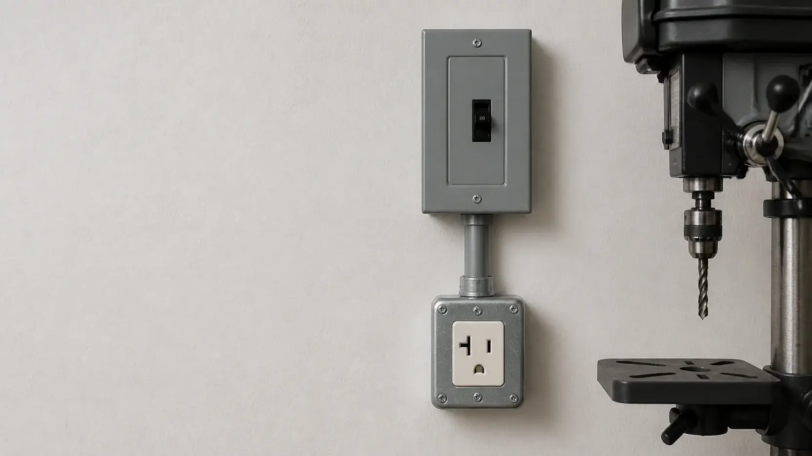 New dedicated receptacle installed beside residential equipment