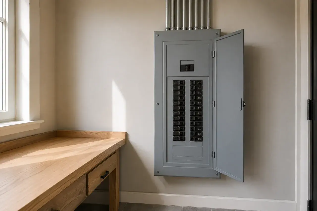 A professionally installed electrical panel