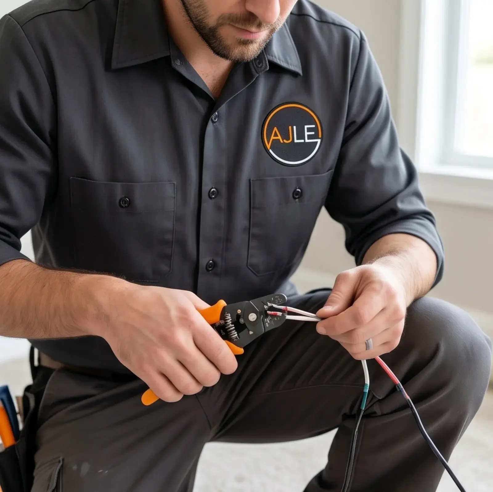 AJ Long Electric electrician performing aluminum wiring replacement