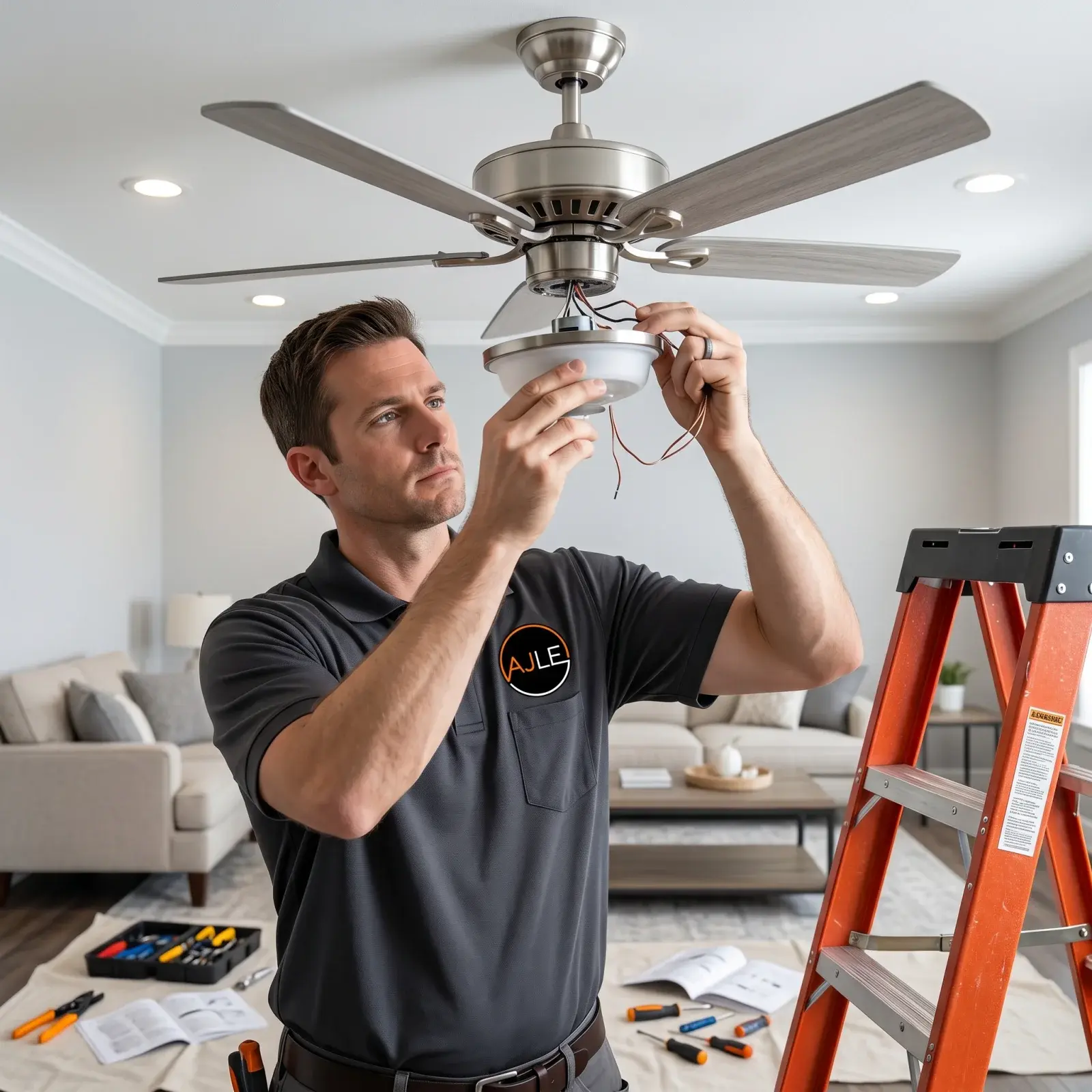 AJ Long Electric electrician performing ceiling fans