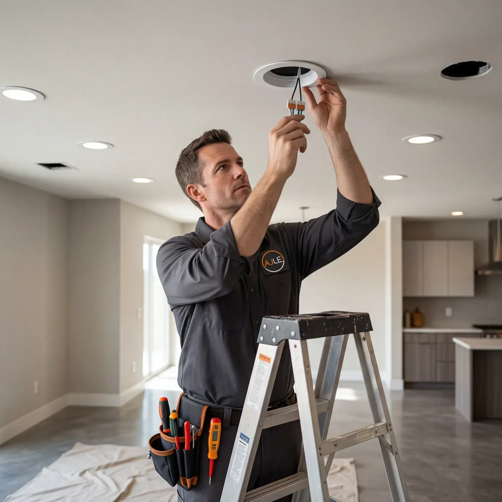 AJ Long Electric electrician performing recessed lighting
