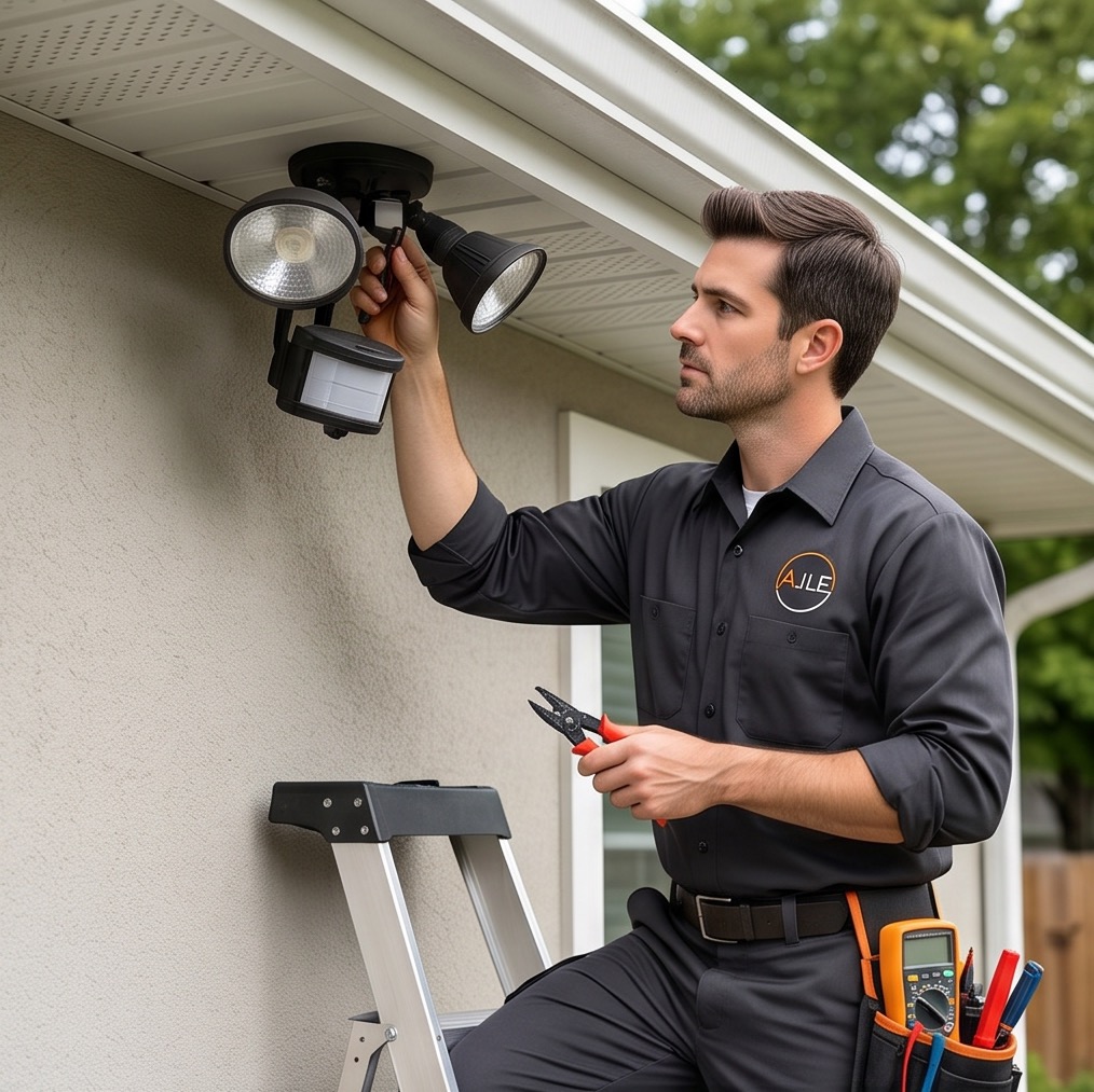 Professional security lighting installation in Northern Virginia